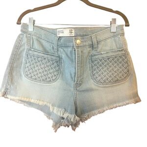 Abercrombie and Fitch Light Blue Denim Cut off Shorts size 12
